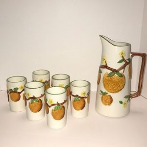 Napco Pumpkin Design Juice Pitcher & Tumbler Set